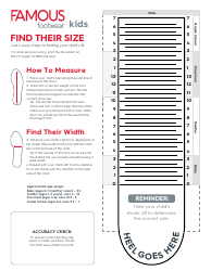 Document preview: Kids Shoe Size Chart