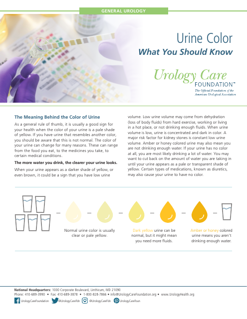 Urine Color Chart - Urology Care Foundation