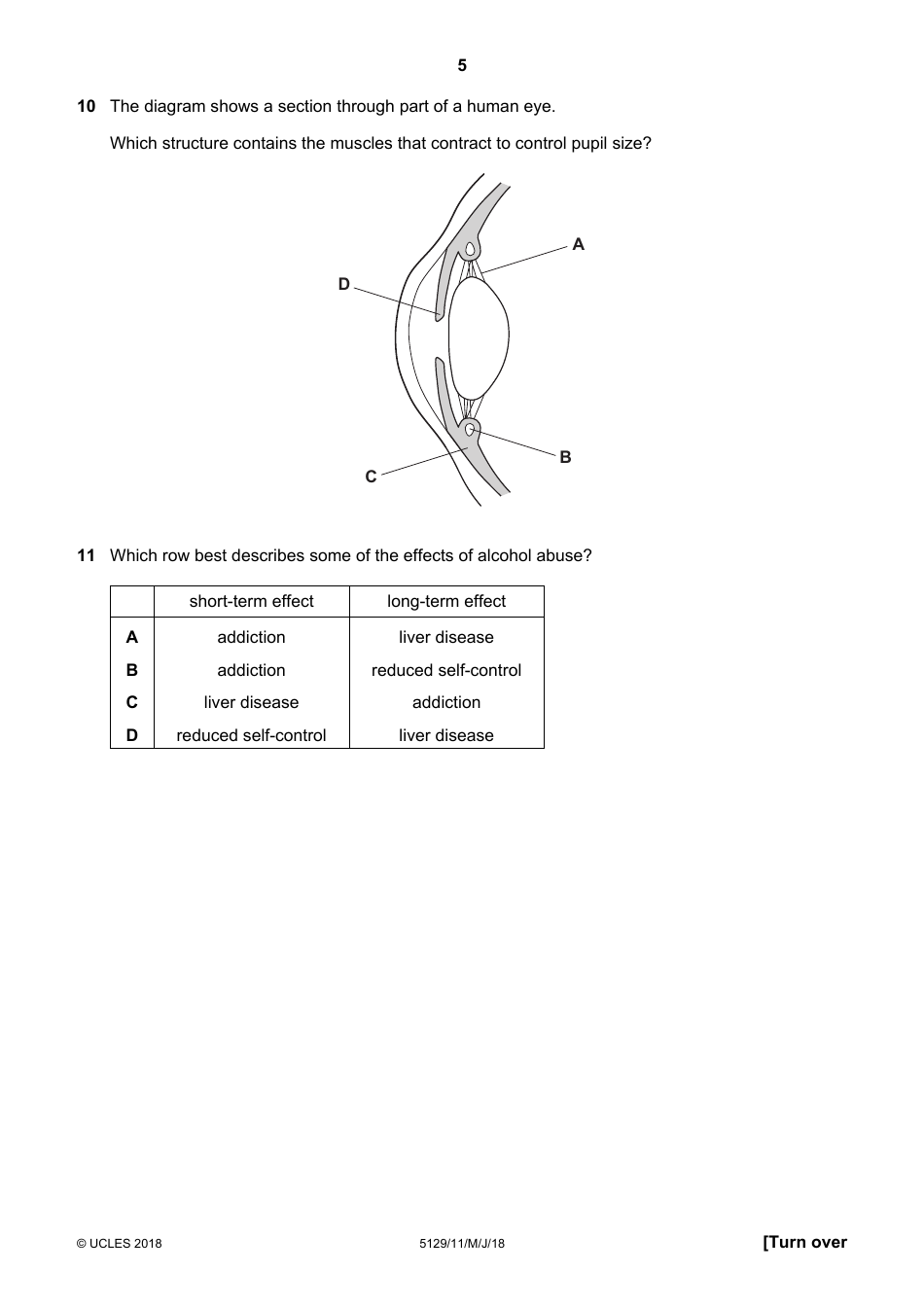 Cambridge International Examinations Cambridge Ordinary Level: Combined Science Paper 1 Multiple Choice, Page 5