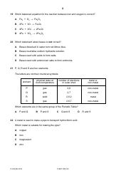 Cambridge International Examinations Cambridge Ordinary Level: Combined Science Paper 1 Multiple Choice, Page 8
