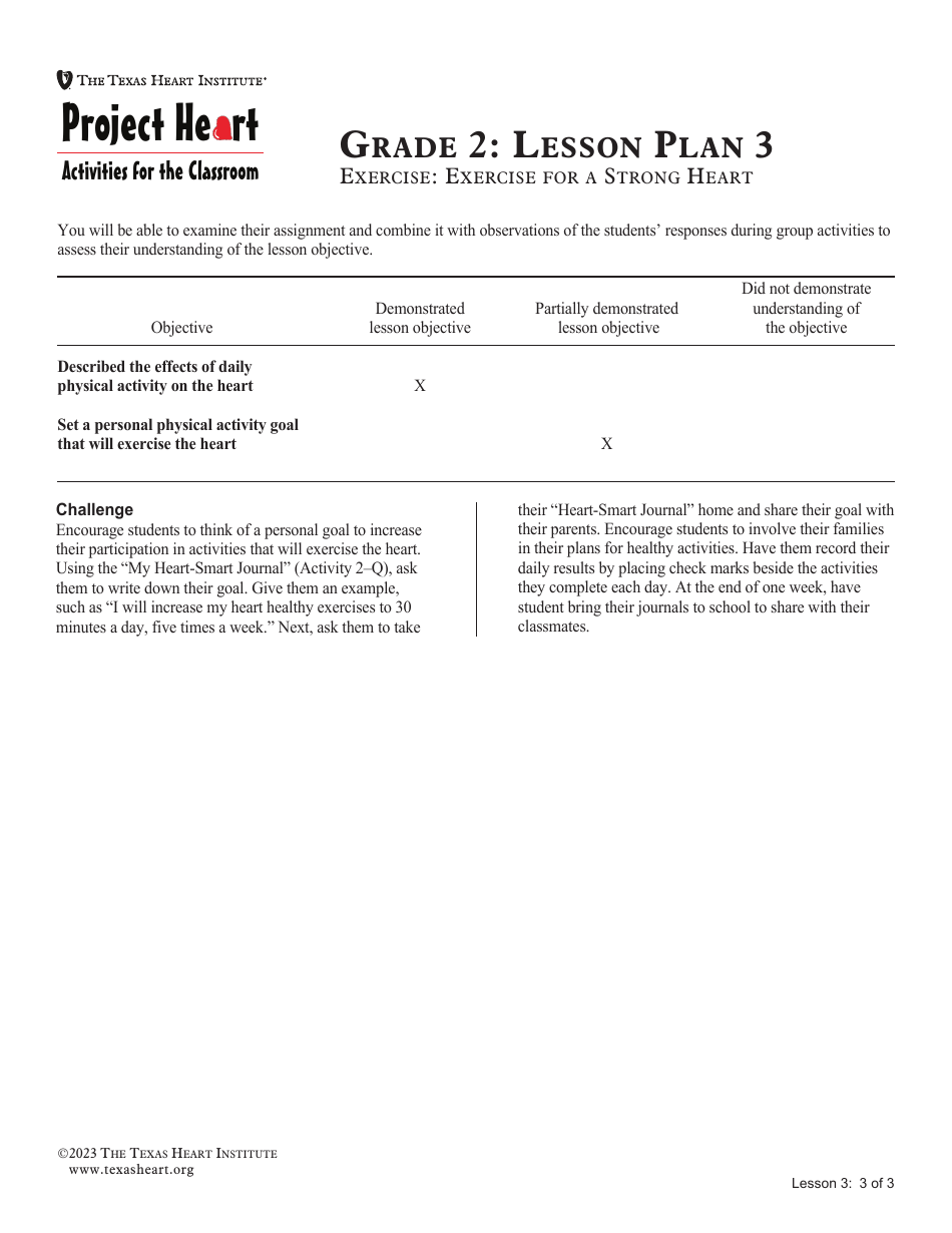 Grade 2 Anatomy Lesson Plan: Heart Download Printable PDF | Templateroller