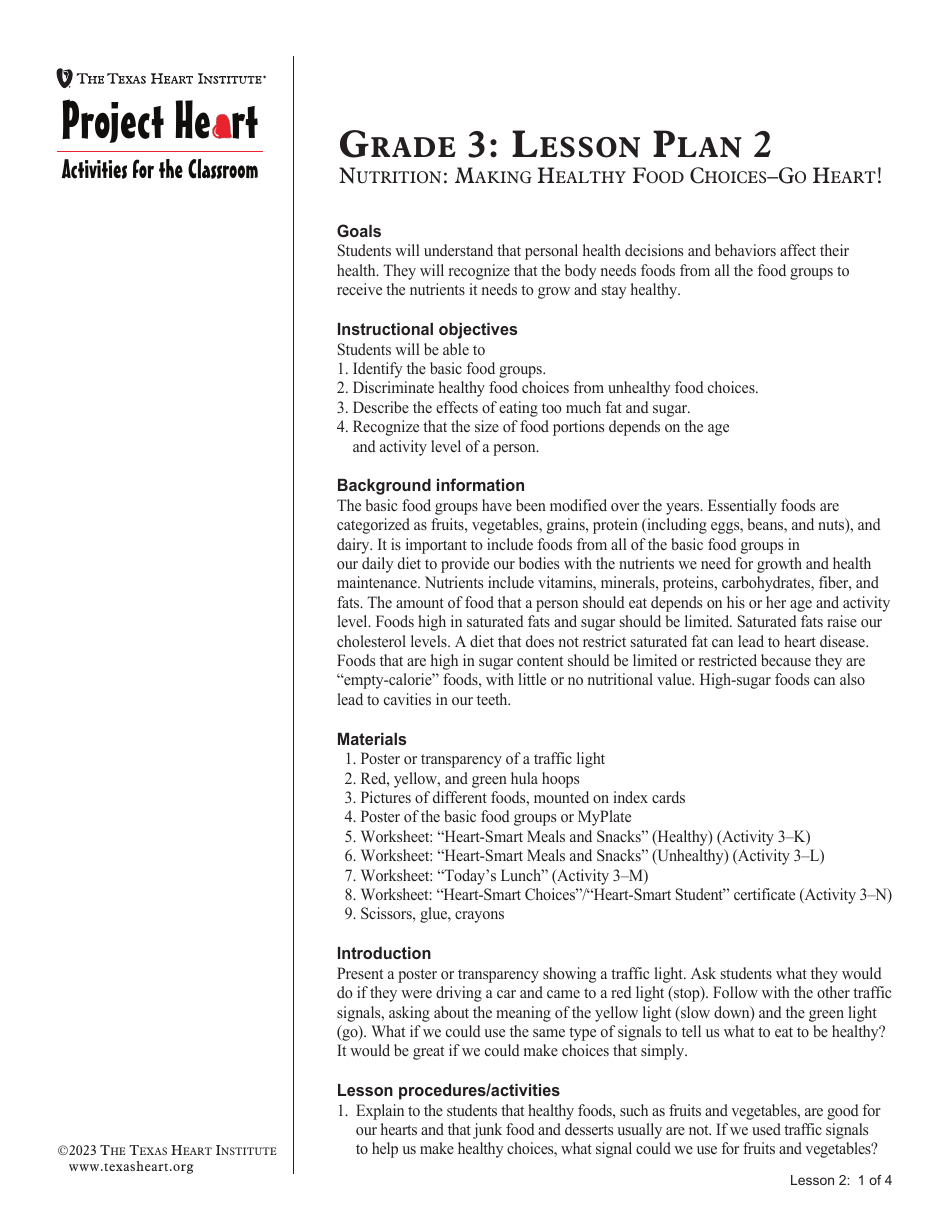 Grade 3 Anatomy Lesson Plan: Heart, Page 4