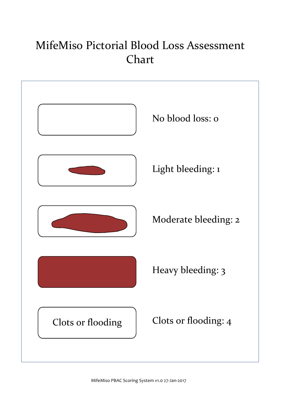 Pictorial Blood Loss Assessment Chart, Page 1