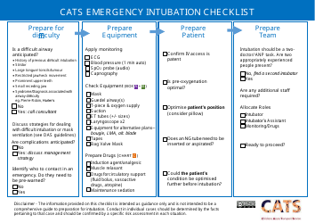 Document preview: Emergency Intubation Checklist