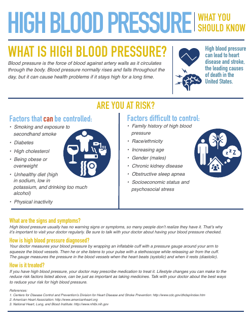 Blood Pressure Chart - Indiana Download Pdf