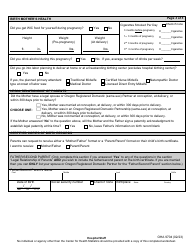 Form OHA9704 Birth Record Parent Worksheet - Oregon, Page 4