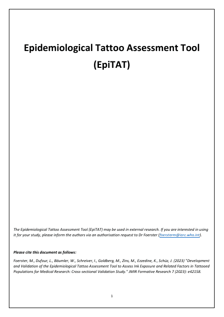 Epidemiological Tattoo Assessment Tool (Epitat)