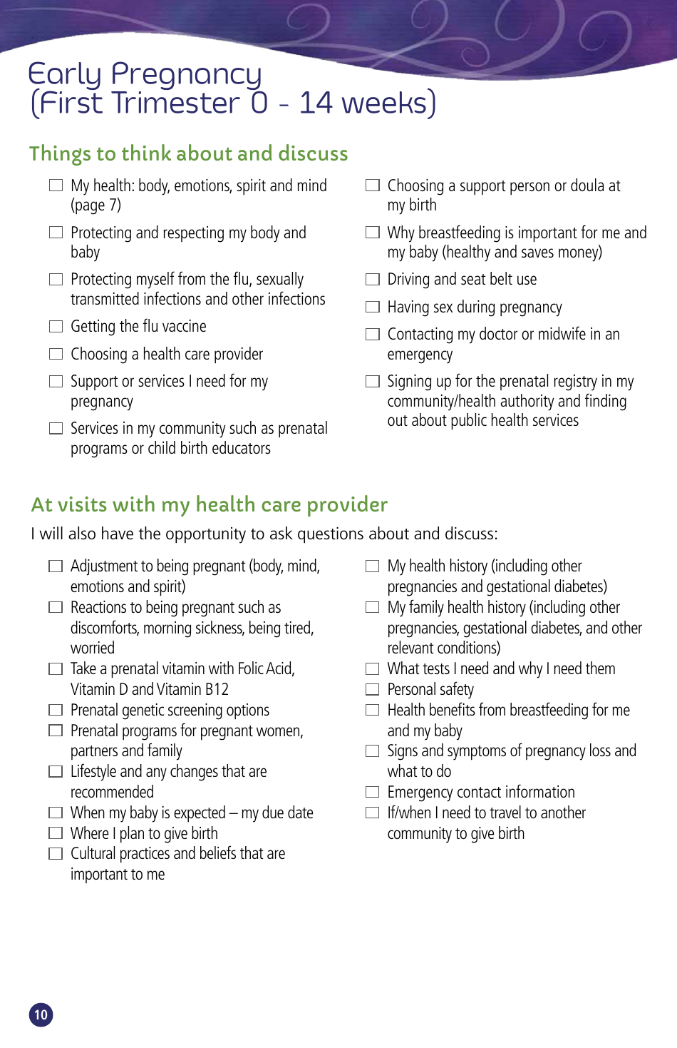 Pregnancy Passport - British Columbia, Canada, Page 12