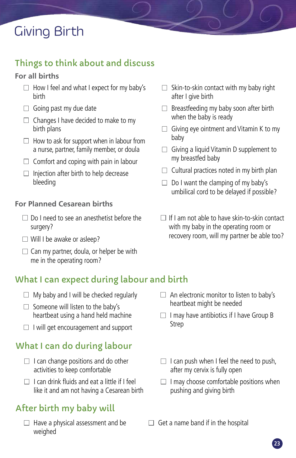 Pregnancy Passport - British Columbia, Canada, Page 25