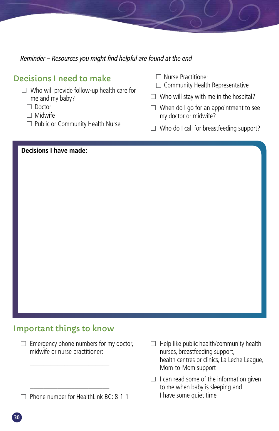 Pregnancy Passport - British Columbia, Canada, Page 32