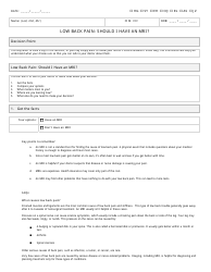 Document preview: Low Back Pain Mri Questionnaire