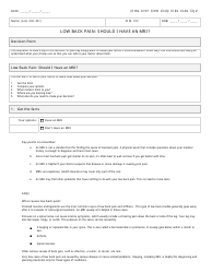 Low Back Pain Mri Questionnaire