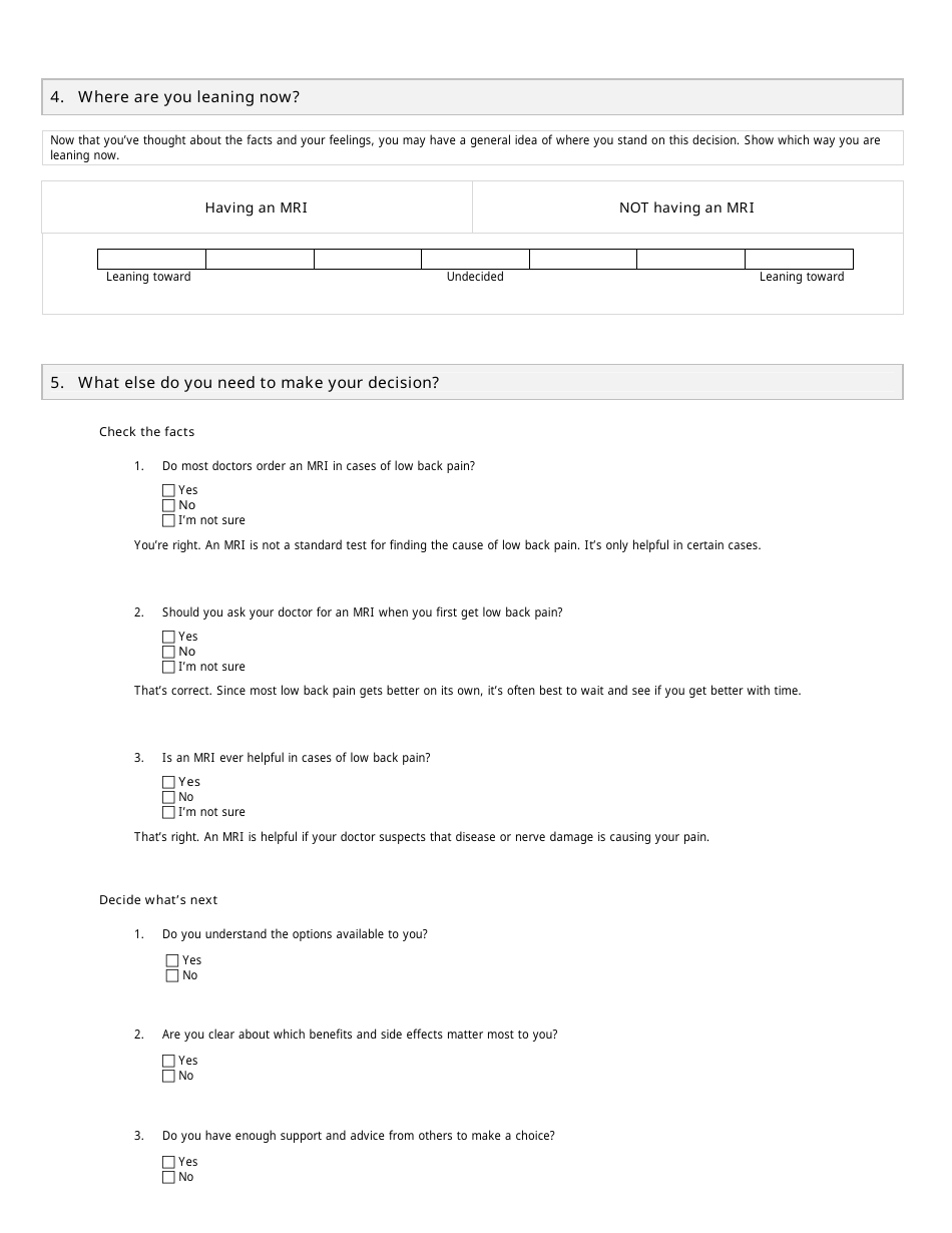 Low Back Pain Mri Questionnaire, Page 7
