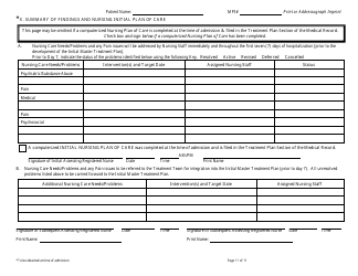 Form CVH-171 Connecticut Valley Hospital Admission Nursing Assessment - Connecticut, Page 11