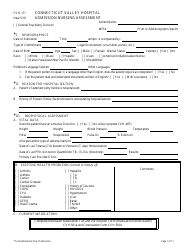 Form CVH-171 Connecticut Valley Hospital Admission Nursing Assessment - Connecticut