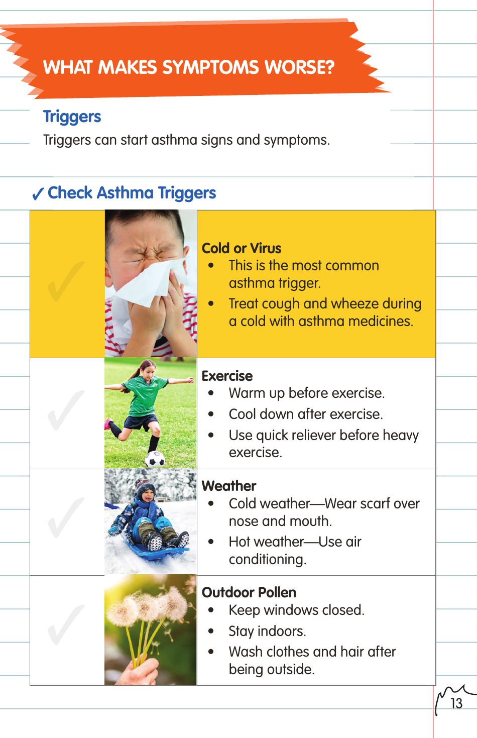 Childrens Asthma Booklet, Page 13