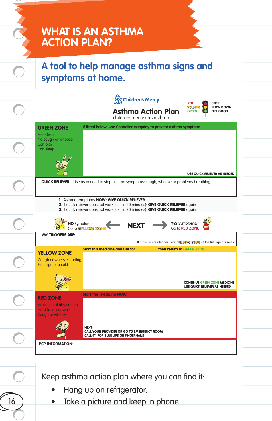 Childrens Asthma Booklet, Page 16