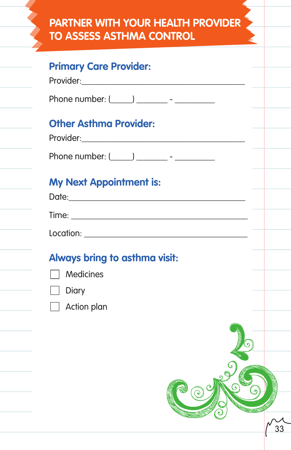 Childrens Asthma Booklet, Page 33