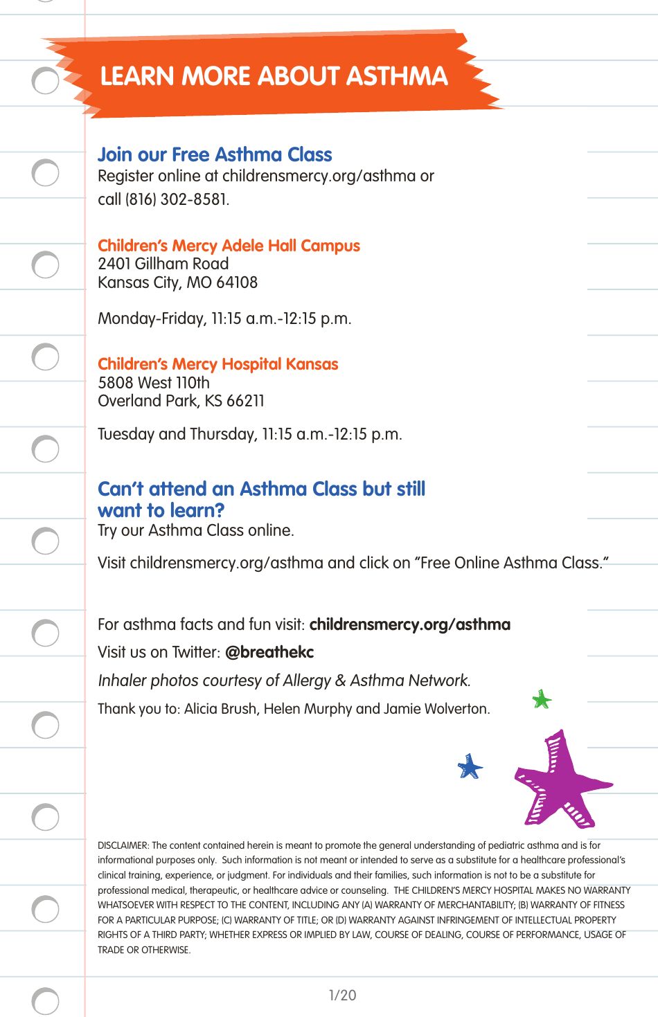 Childrens Asthma Booklet, Page 36