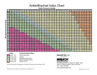 Document preview: Ankle/Brachial Index Chart