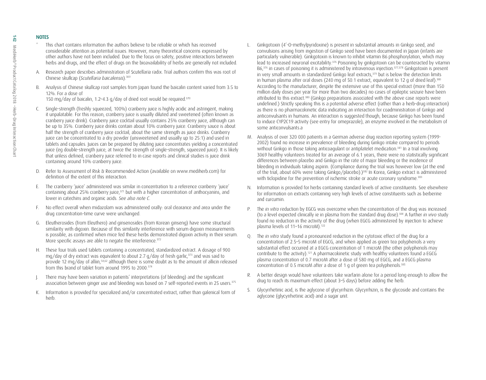Potential Herb-Drug Interactions for Commonly Used Herbs, Page 14