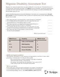 Document preview: Migraine Disability Assessment Test