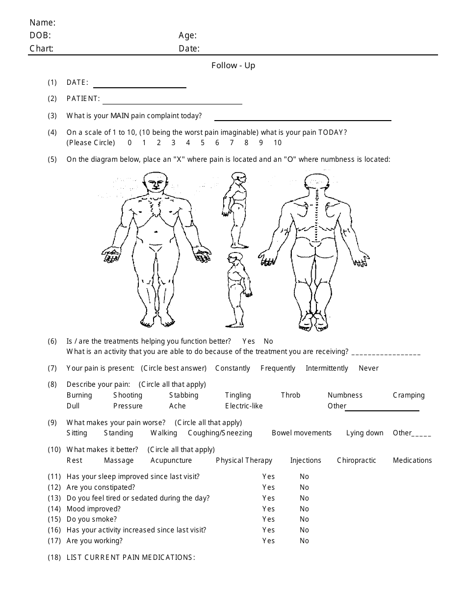 Pain Assessment Tool Download Printable PDF | Templateroller