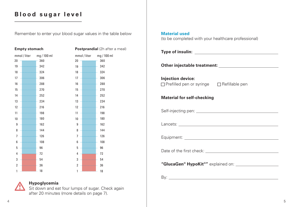 Blood Sugar Self-monitoring Logbook Download Printable PDF | Templateroller
