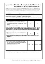Document preview: Modified Resident's Verbal Brief Pain Inventory (M-Rvbpi)