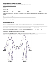 Document preview: Lumbar Spine Questionnaire