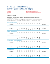 Revised Fibromyalgia Impact Questionnaire (Fiqr) Download Printable PDF ...