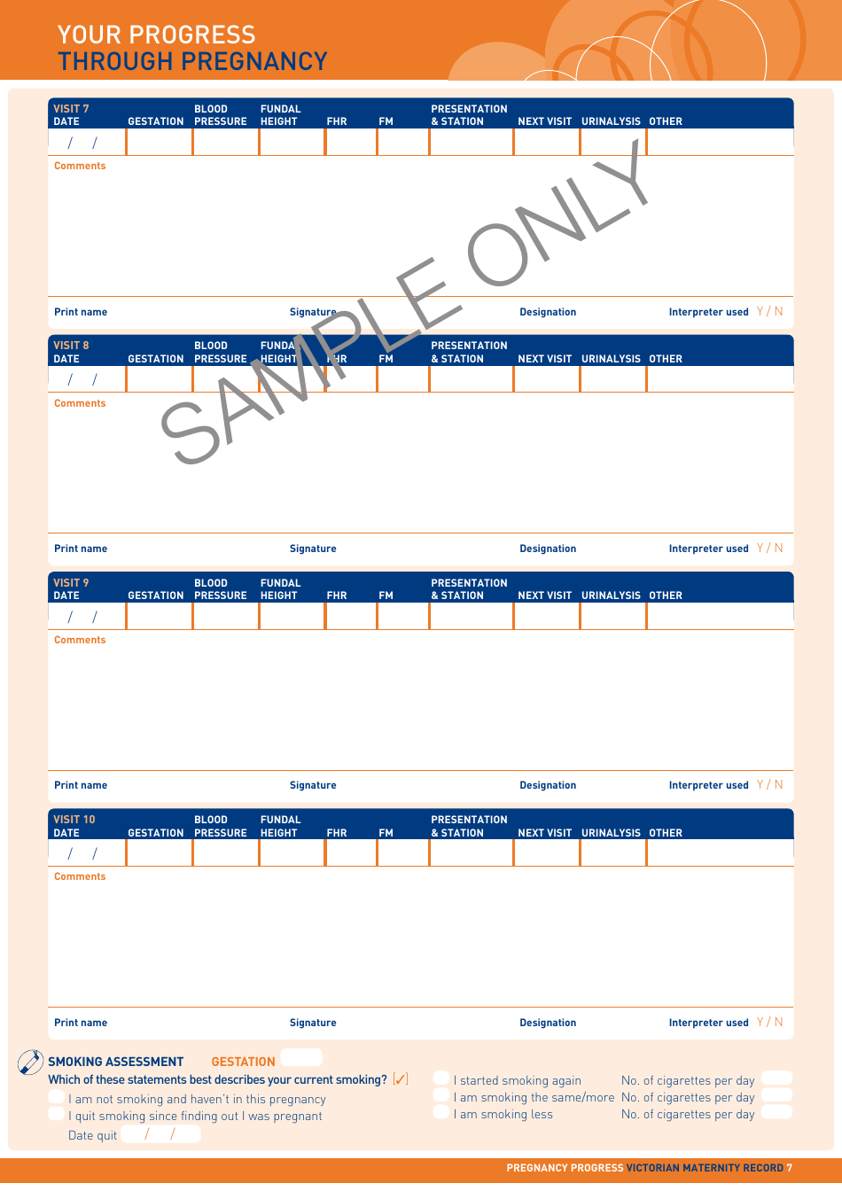 Maternity Record - Sample, Page 7