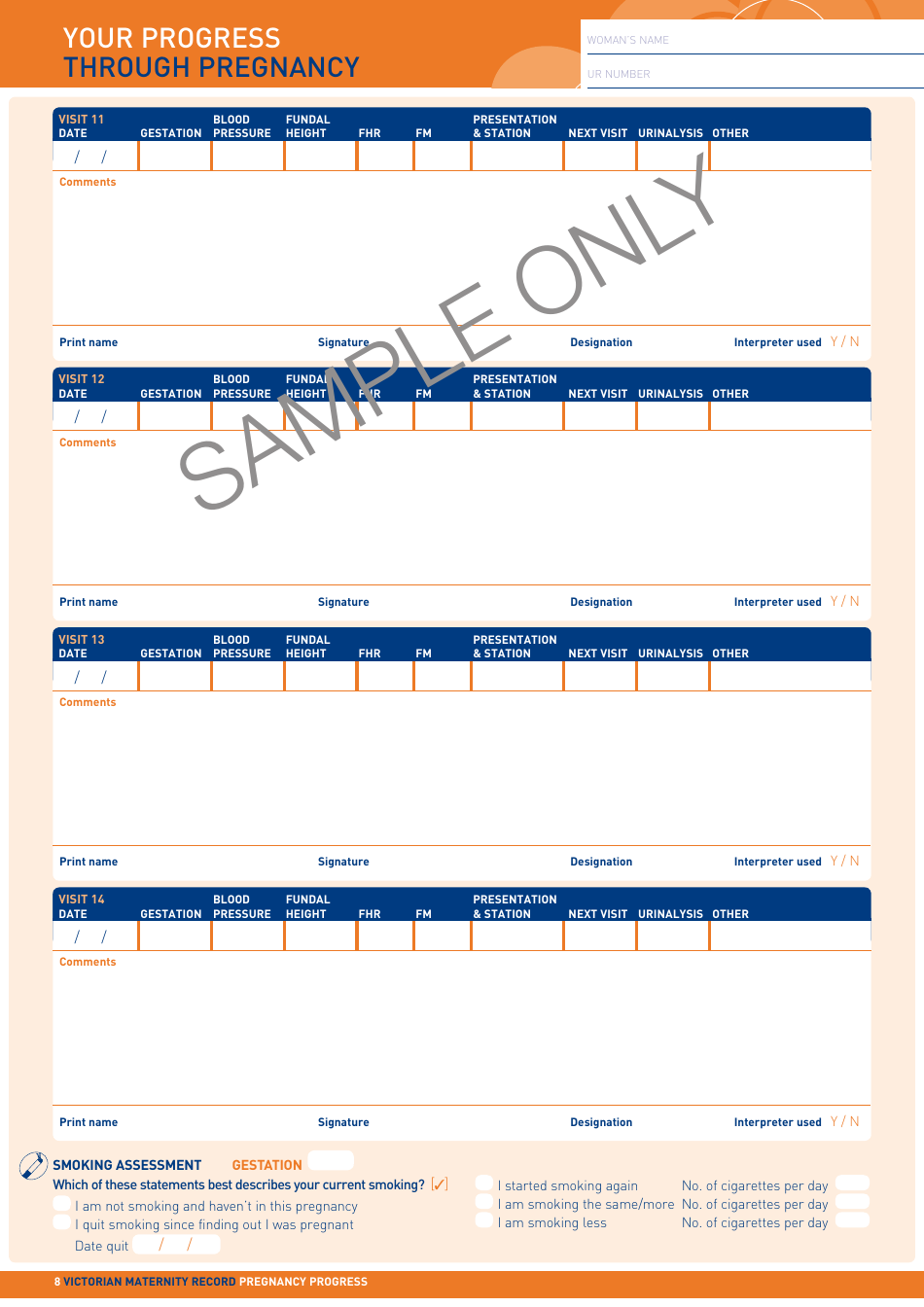 Maternity Record - Sample, Page 8
