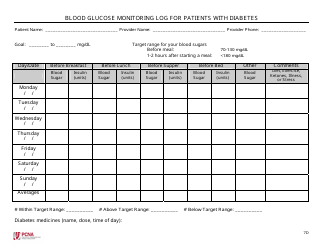 Document preview: Blood Glucose Monitoring Log for Patients With Diabetes
