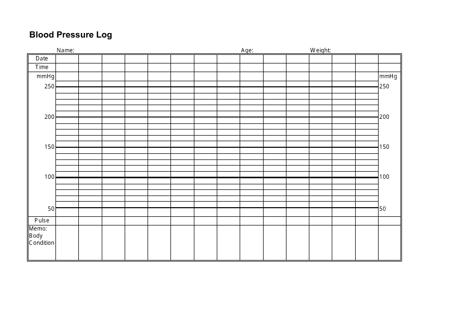 Blood Pressure Log - Small Table preview