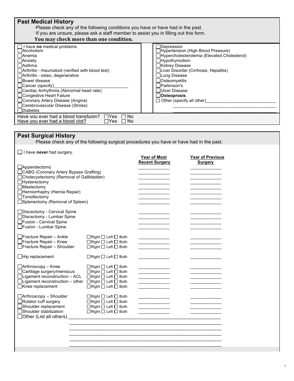 Shoulder Patient History, Page 3