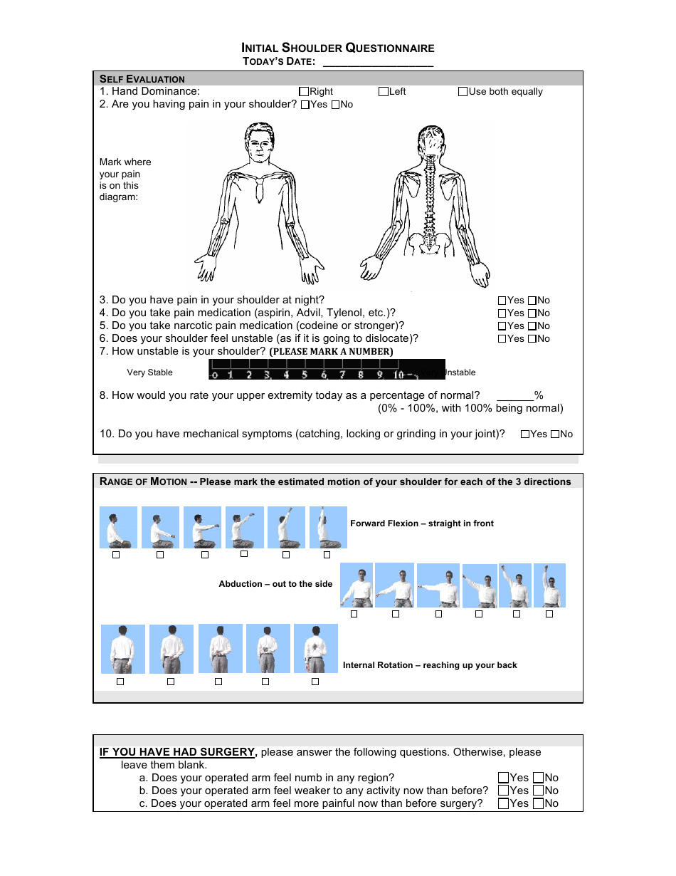 Shoulder Patient History, Page 5