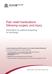 Document preview: Pain Relief Management Plan - Western Australia, Australia