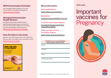 Document preview: Important Vaccines for Pregnancy - New South Wales, Australia