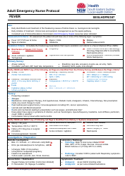 Document preview: Adult Emergency Nurse Protocol - Fever - New South Wales, Australia