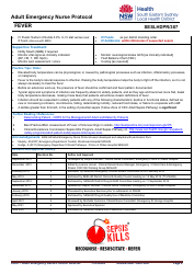 Adult Emergency Nurse Protocol - Fever - New South Wales, Australia, Page 2