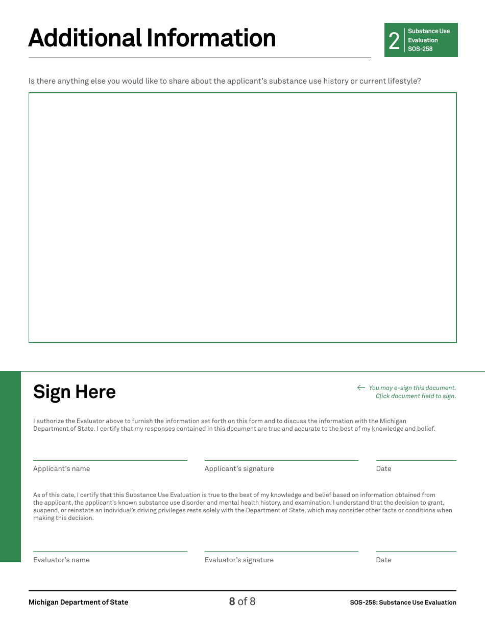 Form Sos 257 Fill Out Sign Online And Download Fillable Pdf Michigan Templateroller 3375