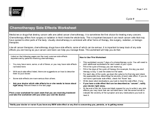 Document preview: Chemotherapy Side Effects Worksheet