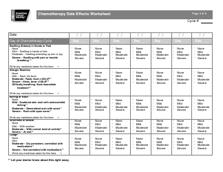 Chemotherapy Side Effects Worksheet, Page 4