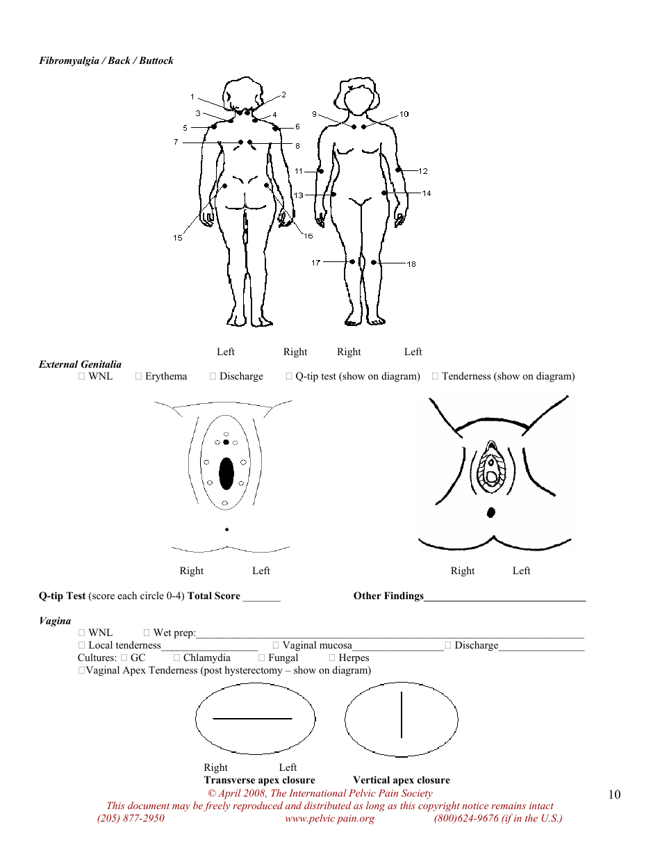 Pelvic Pain Assessment Form - the International Pelvic Pain Society, Page 10