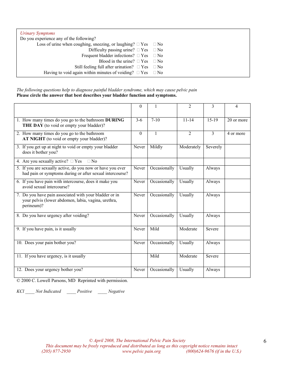 Pelvic Pain Assessment Form - the International Pelvic Pain Society ...