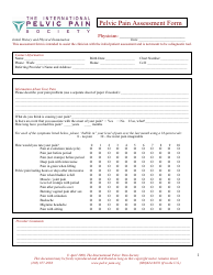 Document preview: Pelvic Pain Assessment Form - the International Pelvic Pain Society