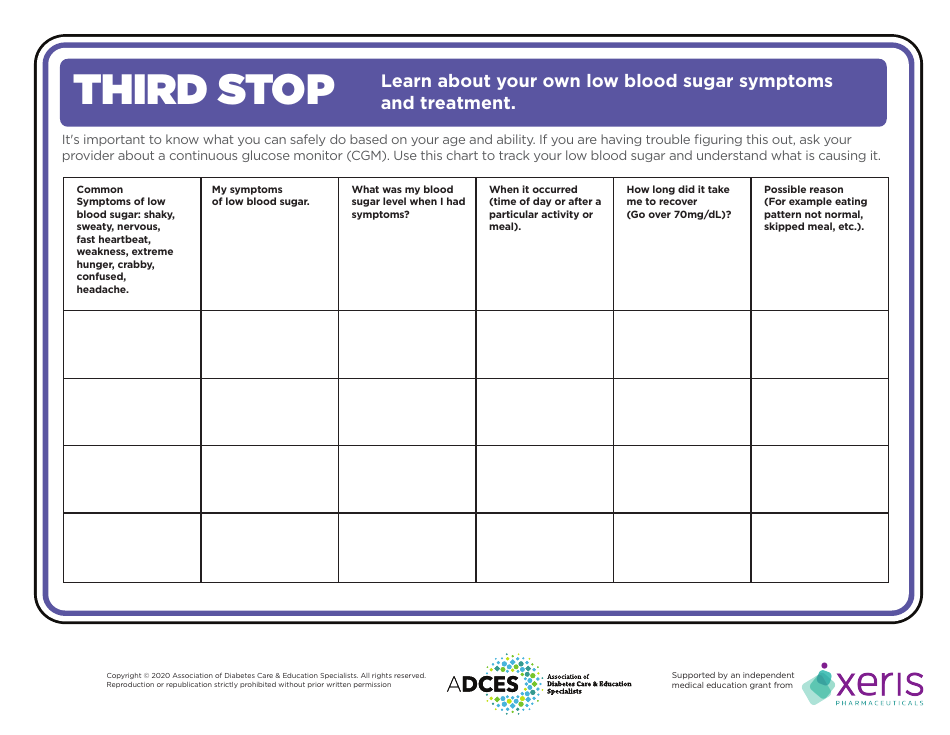 Low Blood Sugar Treatment Planning Road Map, Page 4