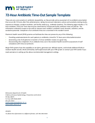 72-hour Antibiotic Time-Out Sample Template - Minnesota