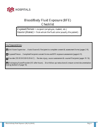 Document preview: Blood/Body Fluid Exposure (Bfe) Checklist